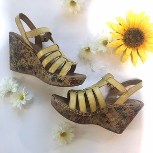 b.o.c. - Yellow Wedge Sandals